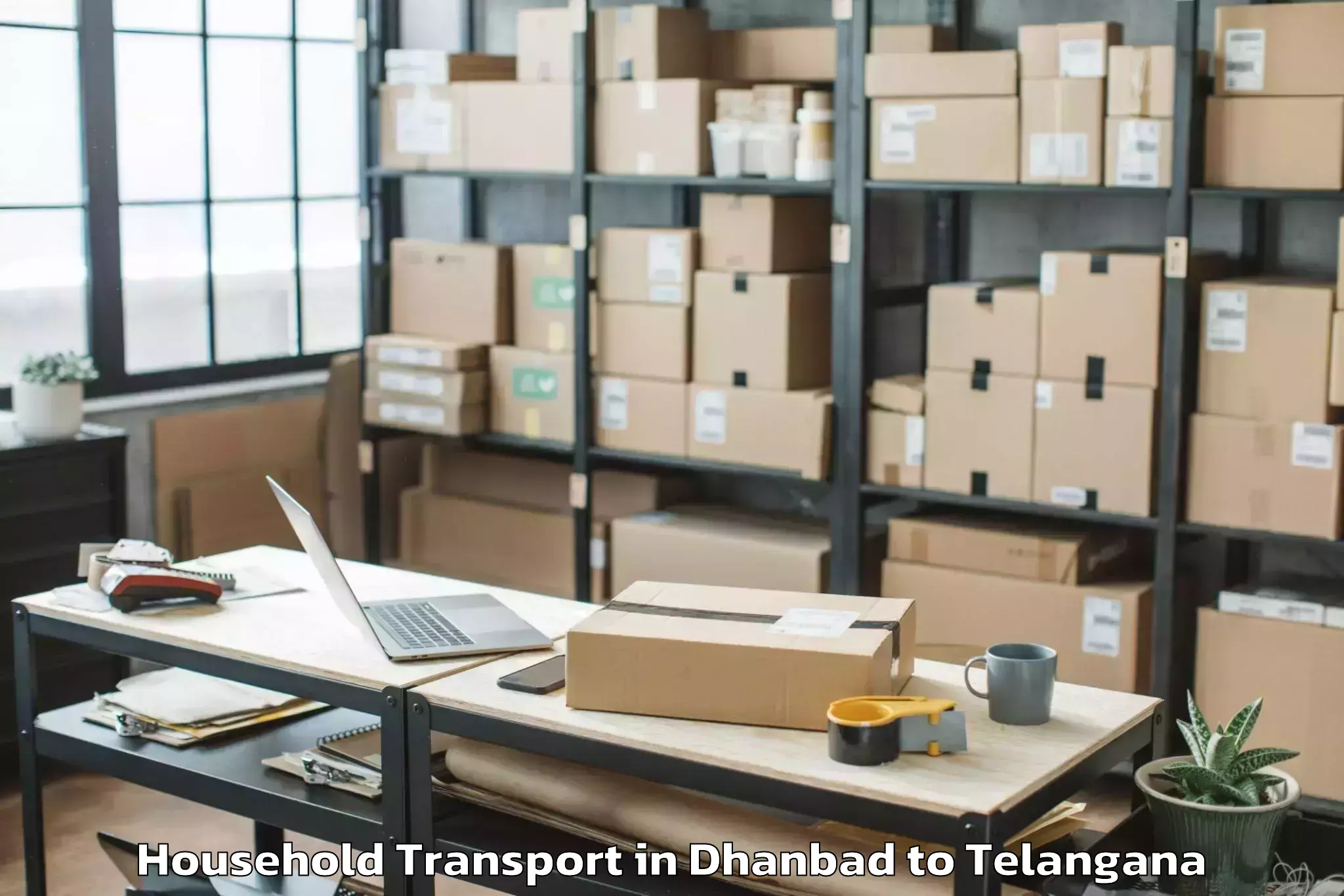 Book Dhanbad to Mamda Household Transport Online